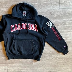 University South Carolina Gamecocks USC Hoodie Black Spellout Medium Logo Red